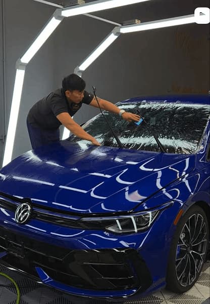 Premium automotive window film on a vehicle