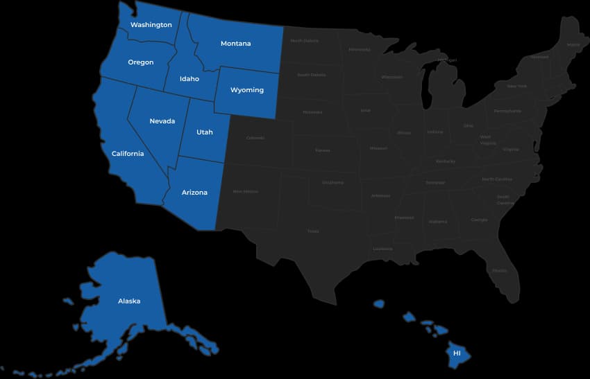 Map of Alex Dinh's ULTRAFIT territory across the western United States